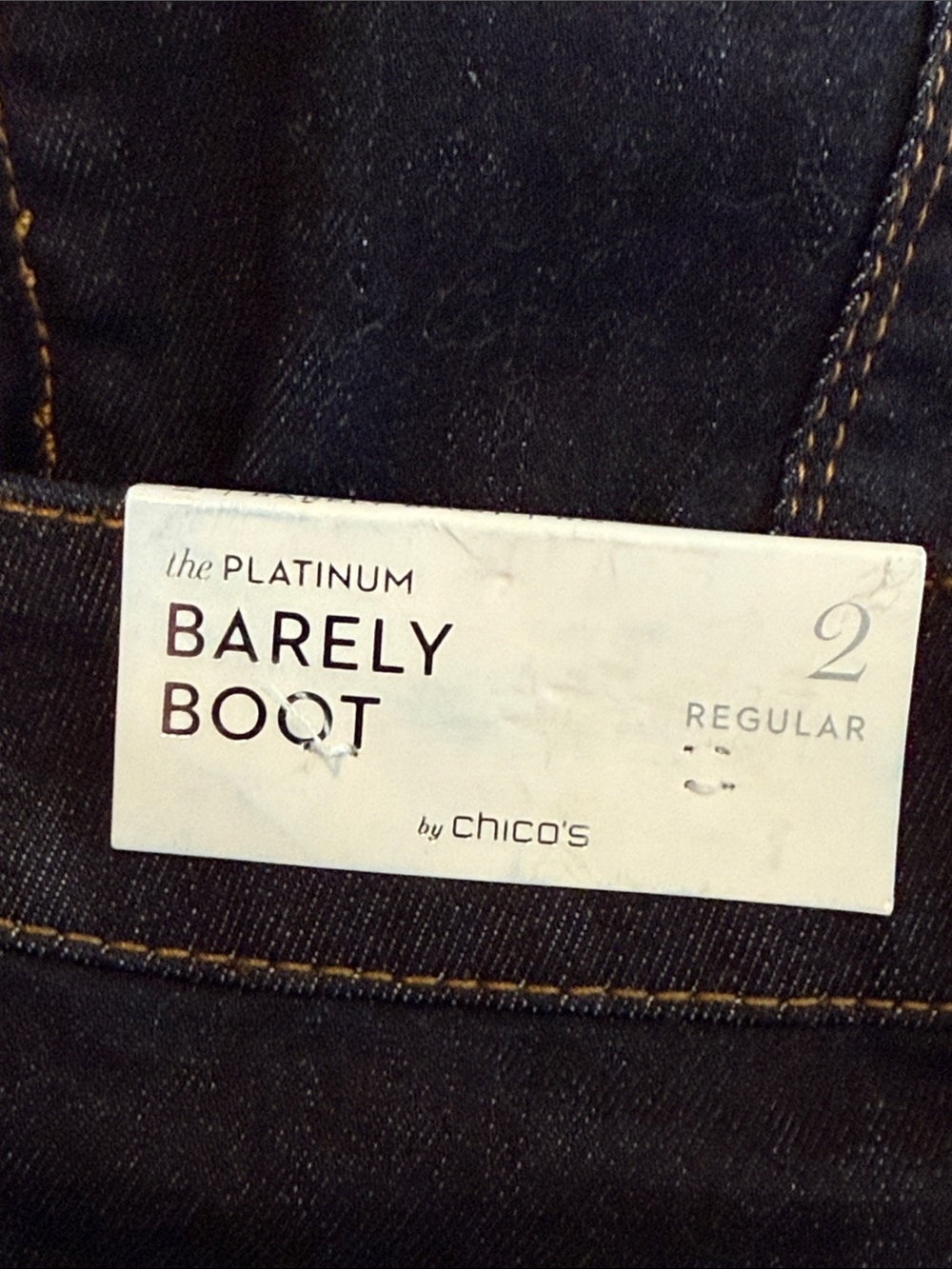 Chico's Barely Boot Bootcut Jeans in Dark Blue Denim Size 2